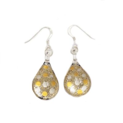 WSWE541- Green Glass Teardrop Sparkle Drop Earring