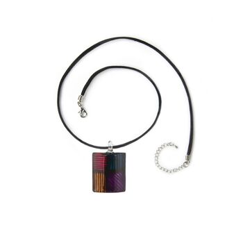 WSWN549 - Collier pendentif en verre multicolore 2