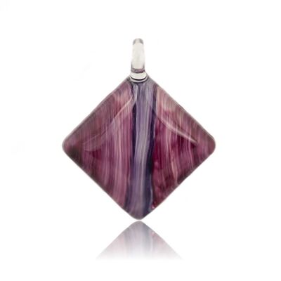 WSWN512 - Purple Glass Teardrop Sparkle Pendant Necklace