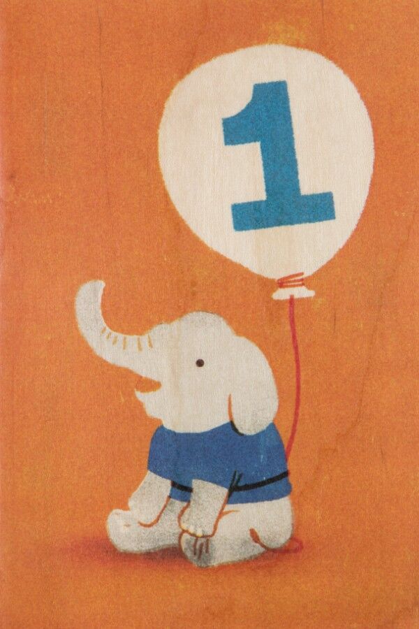 Holzpostkarte - Zahlen 1 bis