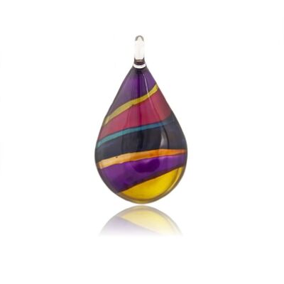WSWN501 - Multi-colour Glass Teardrop Pendant Necklace
