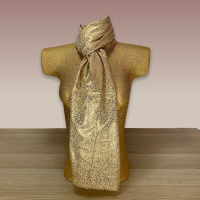 Beige, Rose Gold Foil  Print Scarf