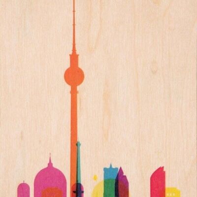 Carte postale en bois - cities berlin