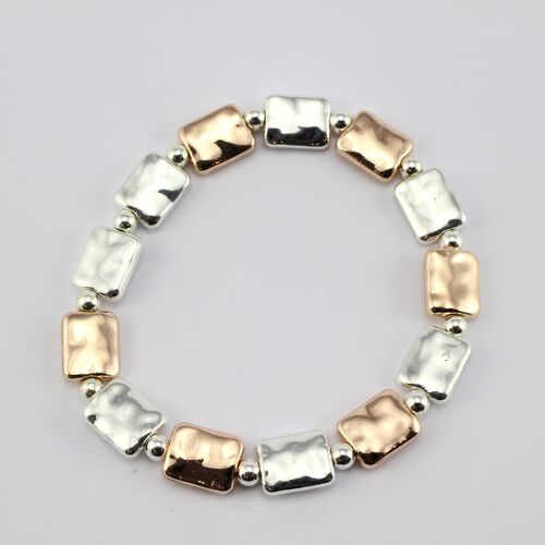 SWB003 - Fashion Rhodium Plated Bracelet - Silver, Rose Gold