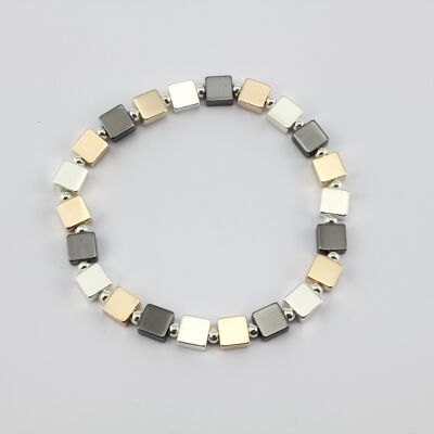 SWB009 - Fashion Rhodium Plated Bracelet - Silver, Grey, Rose Gold