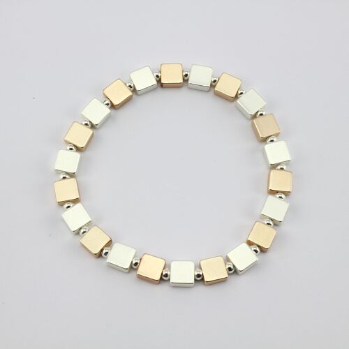 SWB008 - Fashion Rhodium Plated Bracelet - Silver, Rose Gold