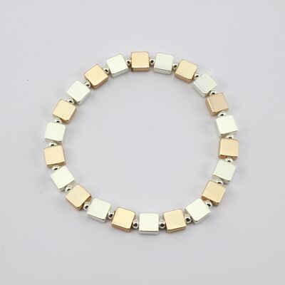 SWB008 - Fashion Rhodium Plated Bracelet - Silver, Rose Gold