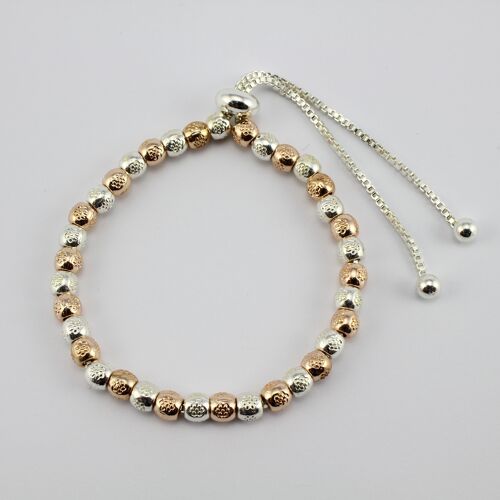SWB010 - Fashion Rhodium Plated Bracelet - Silver, Rose Gold