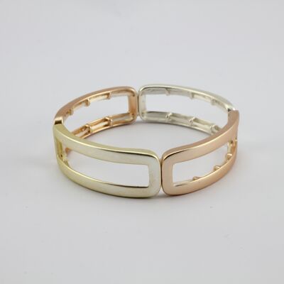 SWB017 - Fashion Rhodium Plated Bracelet - Silver, Rose Gold