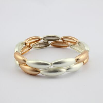 SWB016 - Fashion Rhodium Plated Bracelet - Silver, Rose Gold