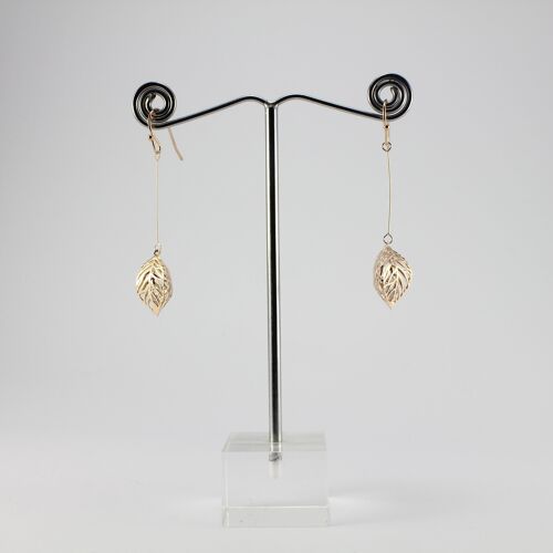 SWEG004 -  Fashion Earring - Rose Gold Leaf  with Hook Clasp