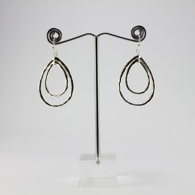 SWEG007 -  Fashion Earring - Silver Teardrop  with Hook Clasp