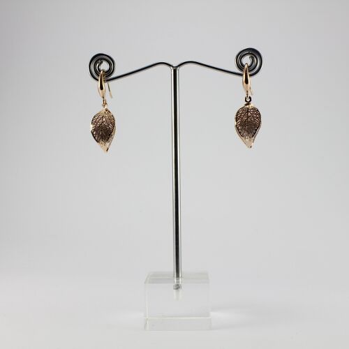 SWEG006 -  Fashion Earring - Rose Gold Leaf  with Hook Clasp