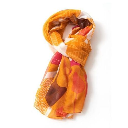 Mustard, Tree Print Scarf