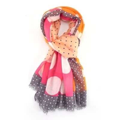 Pink/Orange Dotty Print Scarf