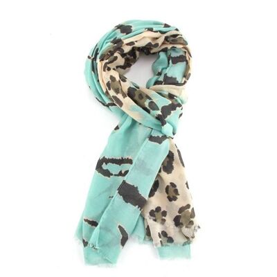 Mint, Zebra & Leopard Print Scarf