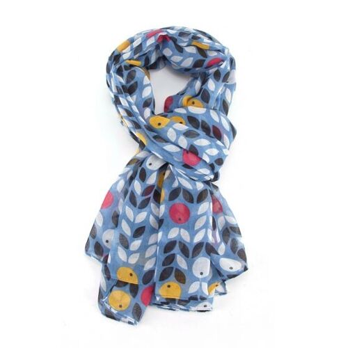 Denim, Berry Print Scarf