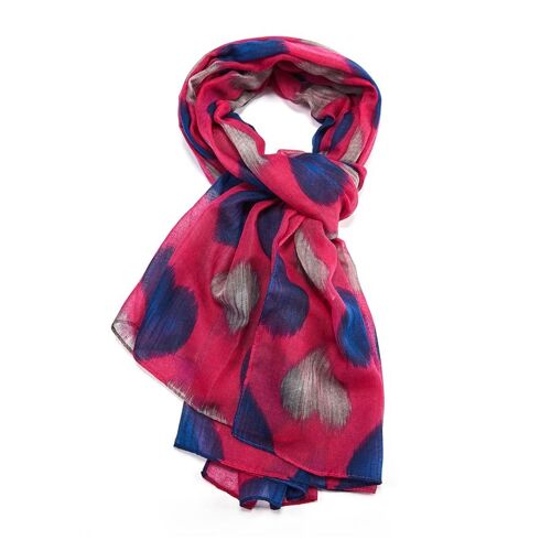 Fushsia, Heart Print Scarf