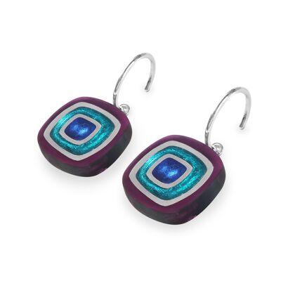 Purple Coloured Resin Earrings