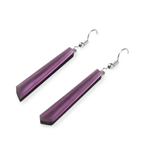 Purple Coloured Resin Earrings - Matt Finish