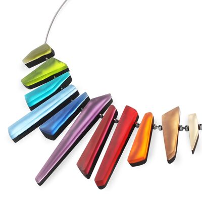 Multi-Coloured Resin Necklace - Matt Finish