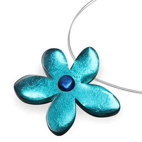 Turquoise Flower Resin Necklace