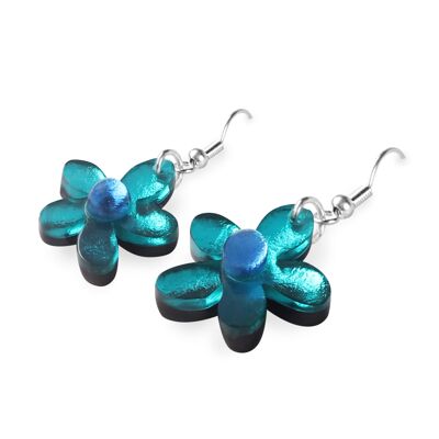 Turquoise Flower Resin Earrings
