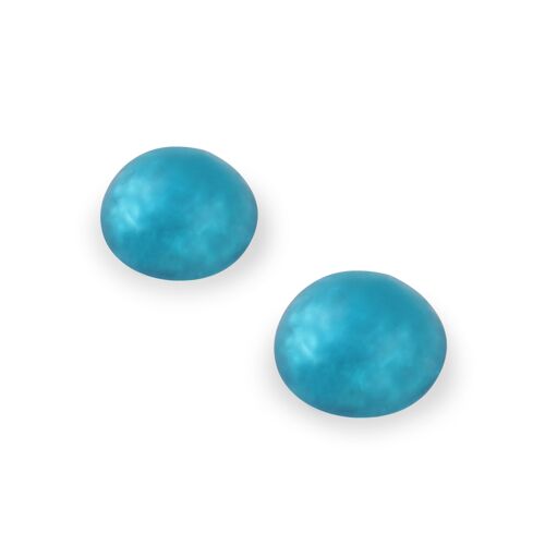 Turquoise Circle Resin Earrings
