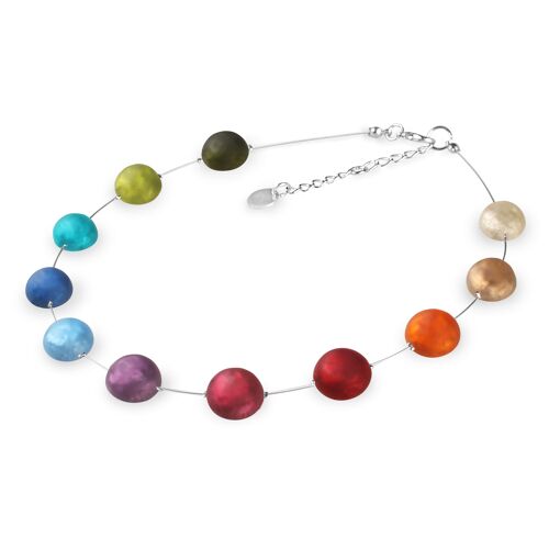 Multi-Coloured Circles Resin Necklace
