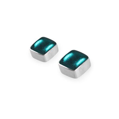 Turquoise Squares Resin Earrings