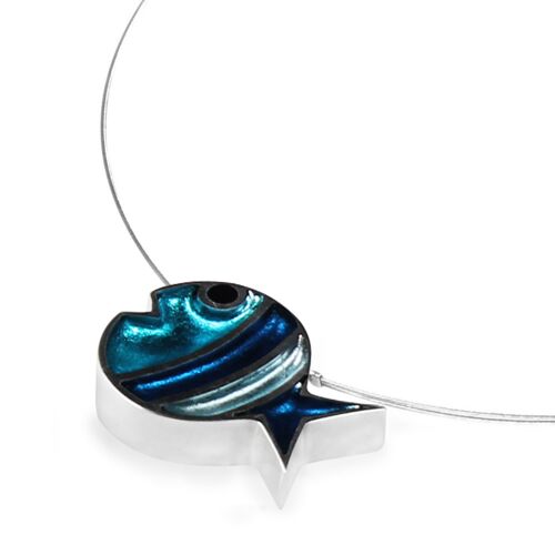 Blue/Turquoise Coloured Fish Resin Necklace