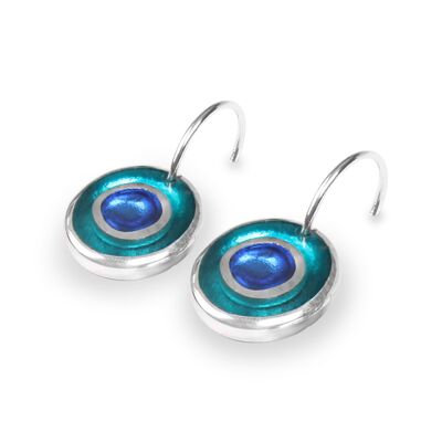 Blue/Teal Coloured Oval Resin Earrings