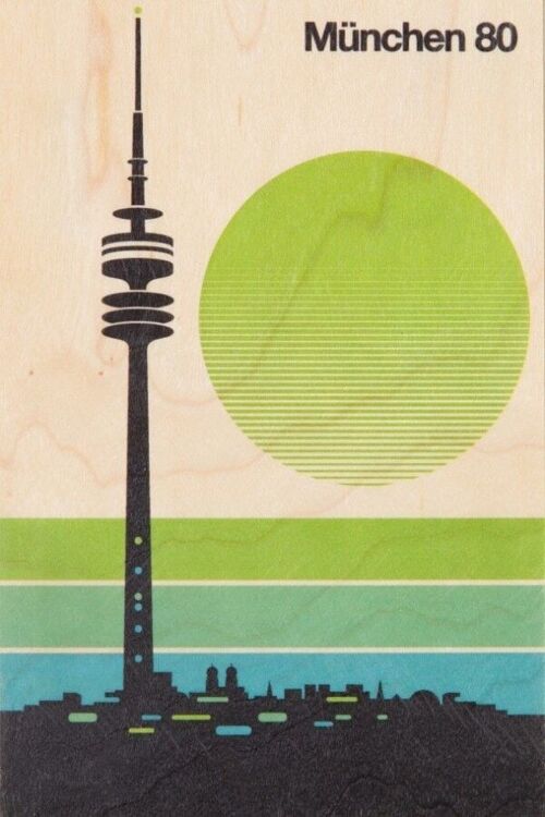 Carte postale en bois - around the world munchen 80