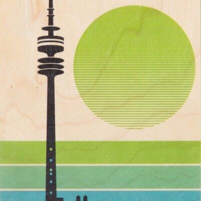 Wooden postcard - around the world munchen 80