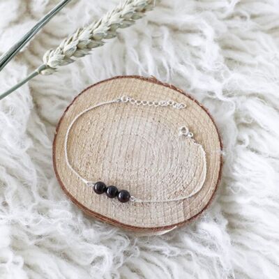 Garnet and silver bracelet