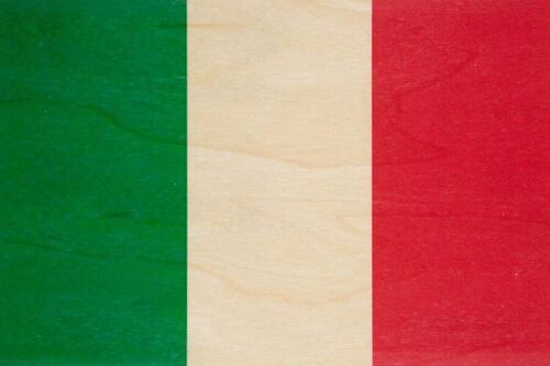 Carte postale en bois - flags Italie