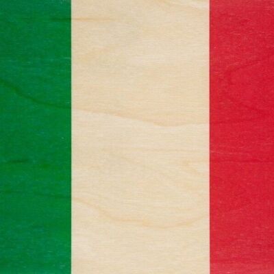 Carte postale en bois - flags Italie