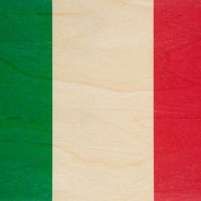 Postal de madera - Banderas de Italia