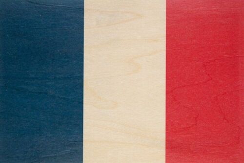 Carte postale en bois - flags France