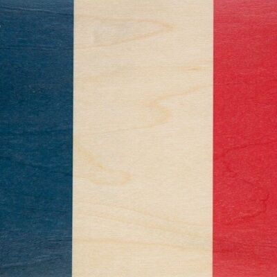 Postal de madera - banderas Francia