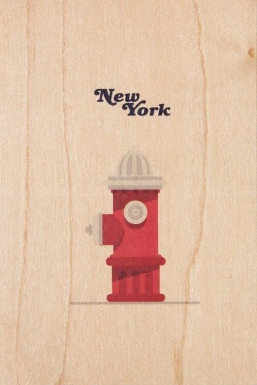 Carte postale en bois - Ny 9