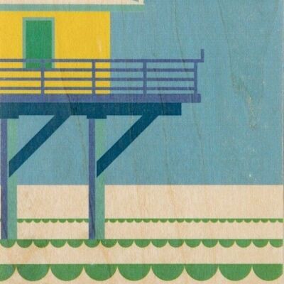 wooden postcard - miami seashore