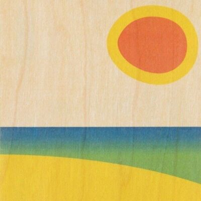 postal de madera - puesta de sol de miami