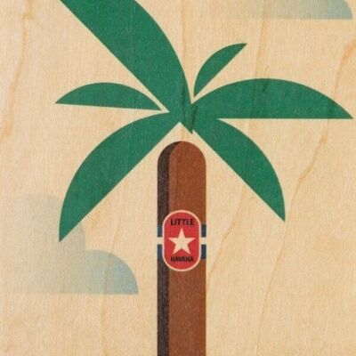 postal de madera - miami la habana