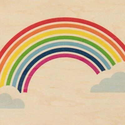 Postal de madera - miami rainbow bis