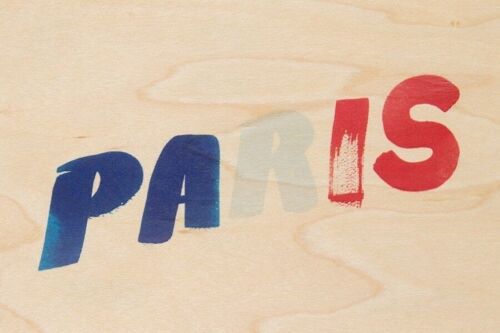 Carte postale en bois - painted Paris bbr