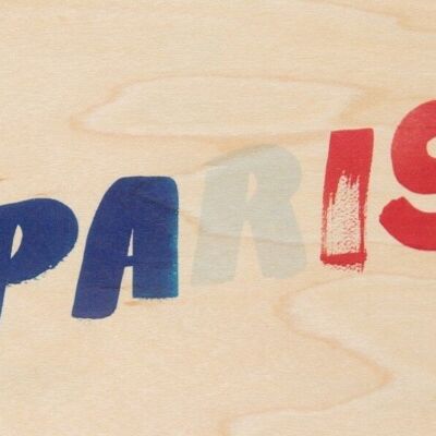 Holzpostkarte - bemaltes Paris bbr