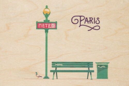 Carte postale en bois - Paris 3