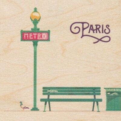 Holzpostkarte - Paris 3