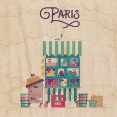 Carte postale en bois - Paris 4